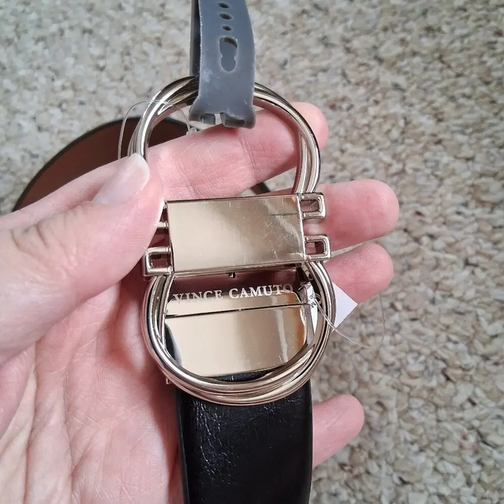 NWT Vince Camuto Faux Leather Belt Black Size Medium